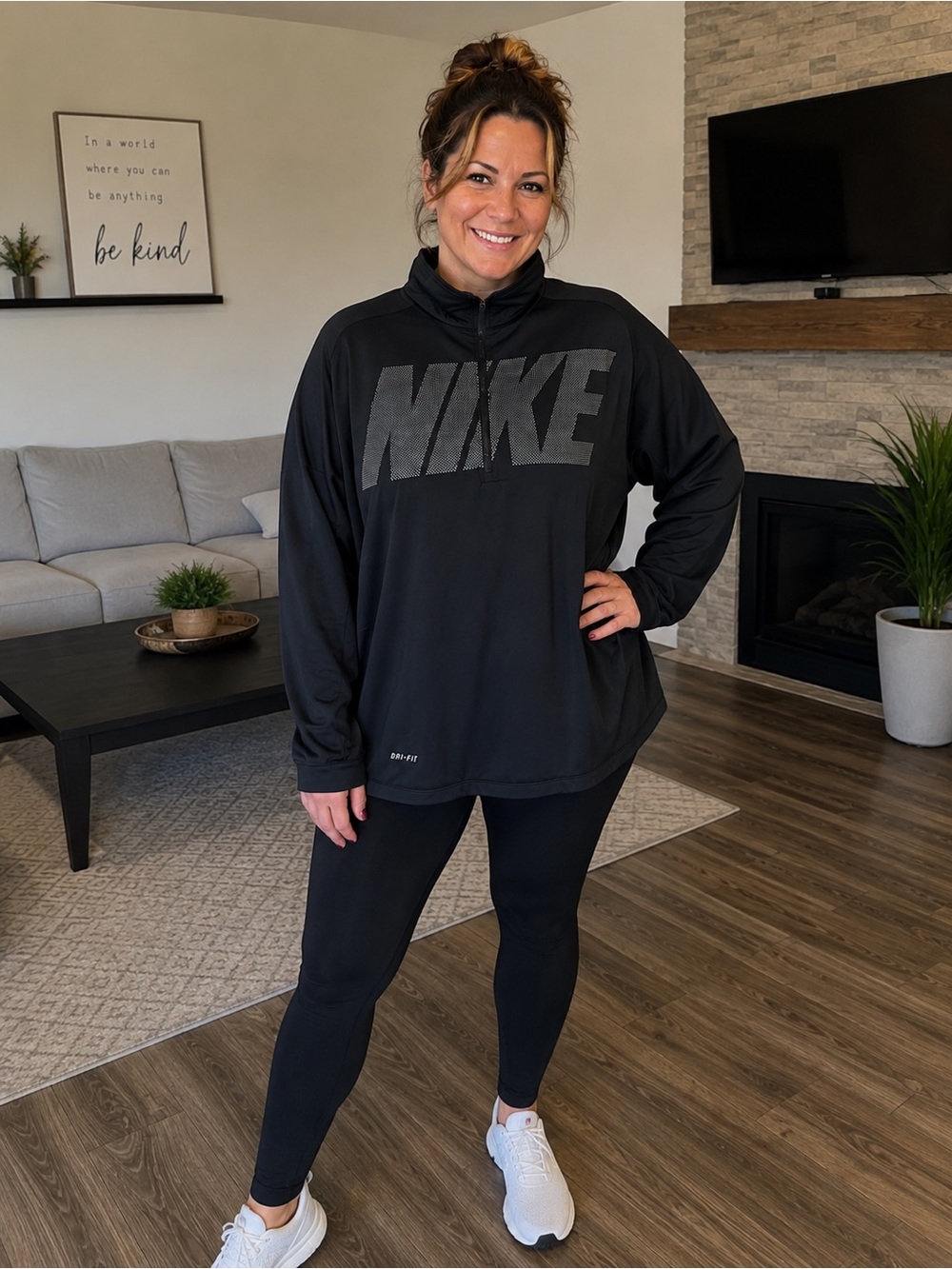 Nike Black Dri-FIT half zip up